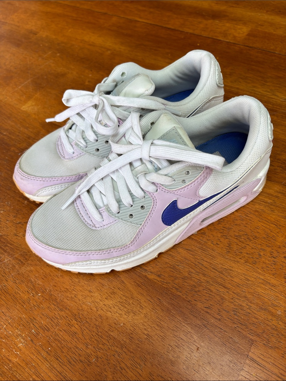 Nike Women's Sneakers White Lavender with Purple Swoosh